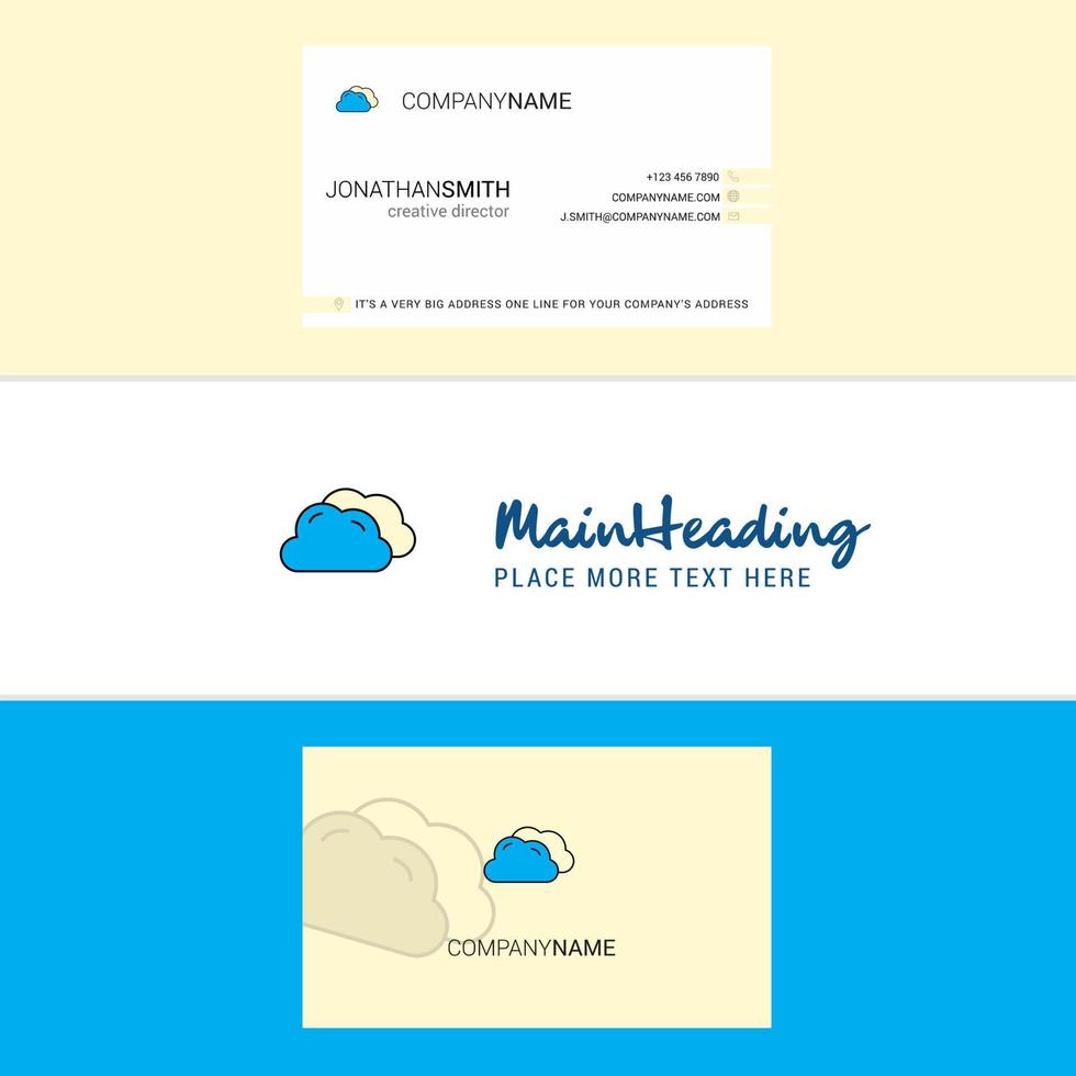 Beautiful Clouds Logo and business card vertical Design Vector