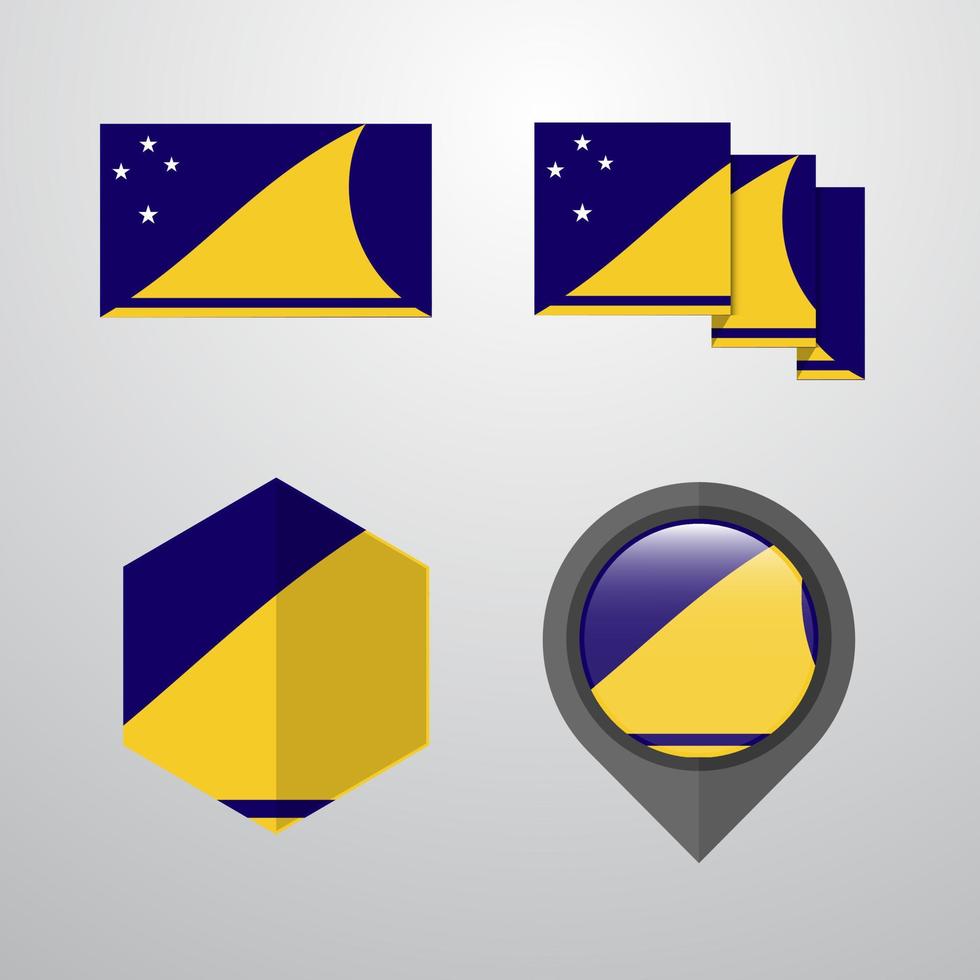 Tokelau flag design set vector