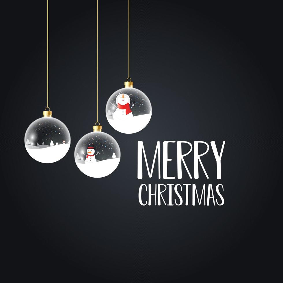 tarjeta de feliz navidad con diseño creativo y vector de fondo oscuro