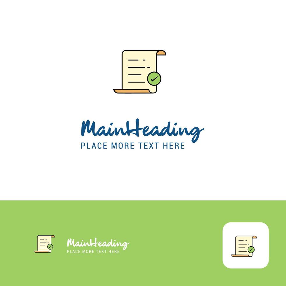 Creative Text document Logo Design Flat color Logo place for Tagline ...