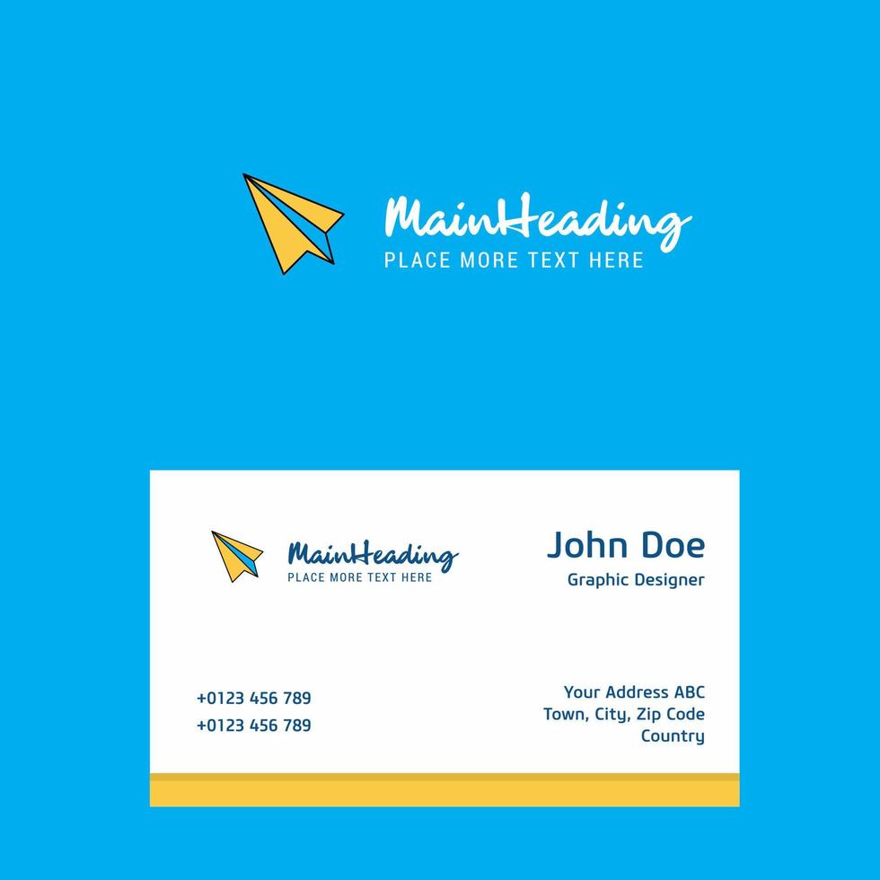 Paper plane logo Design with business card template Elegant corporate identity Vector