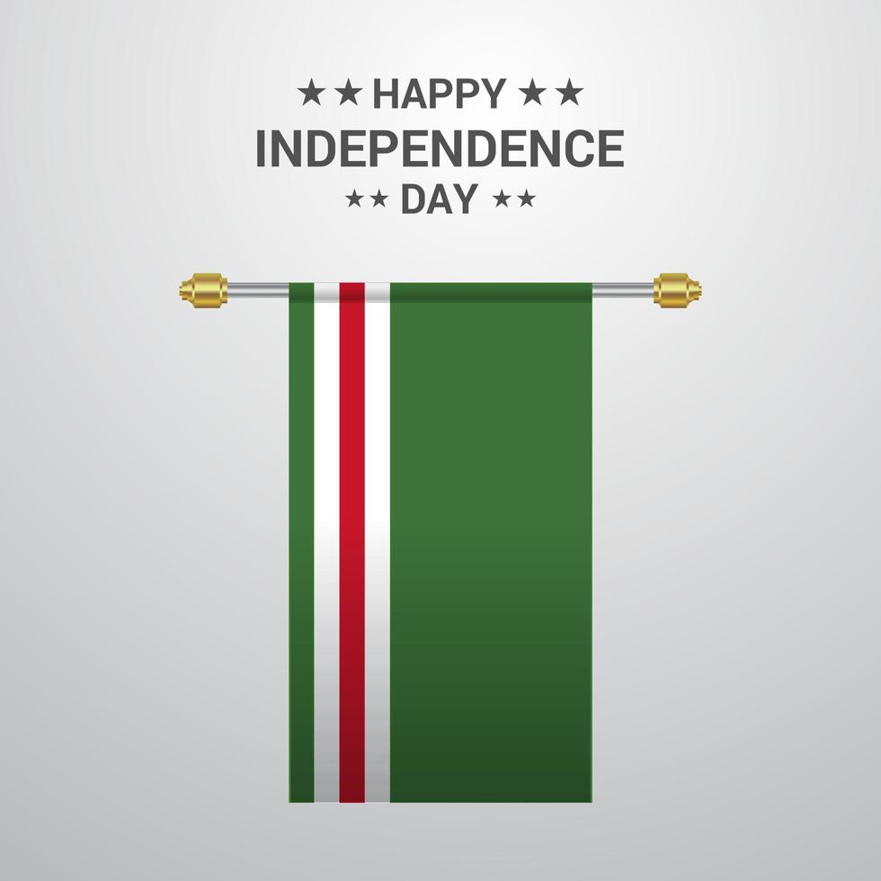 Chechen Republic of Lchkeria Independence day hanging flag background vector