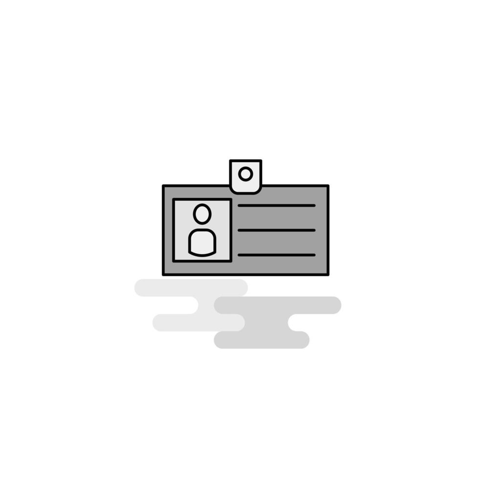 Id card Web Icon Flat Line Filled Gray Icon Vector