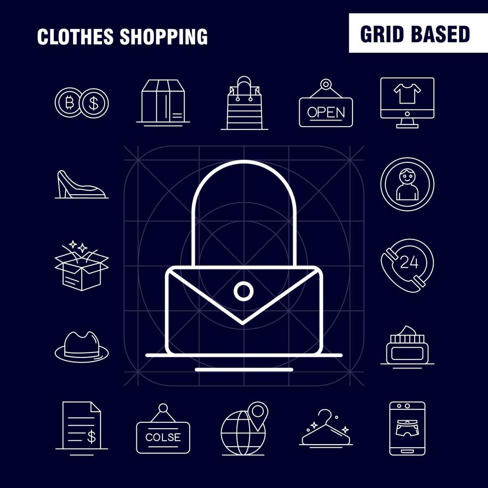 Clothes Shopping Line Icon for Web Print and Mobile UXUI Kit Such as Mobile Online Shopping Under Wear File Dollar Beauty Pictogram Pack Vector