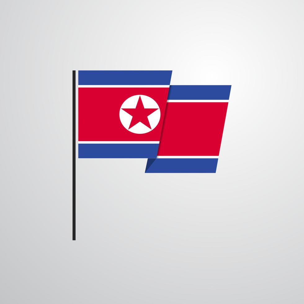 Korea North waving Flag design vector