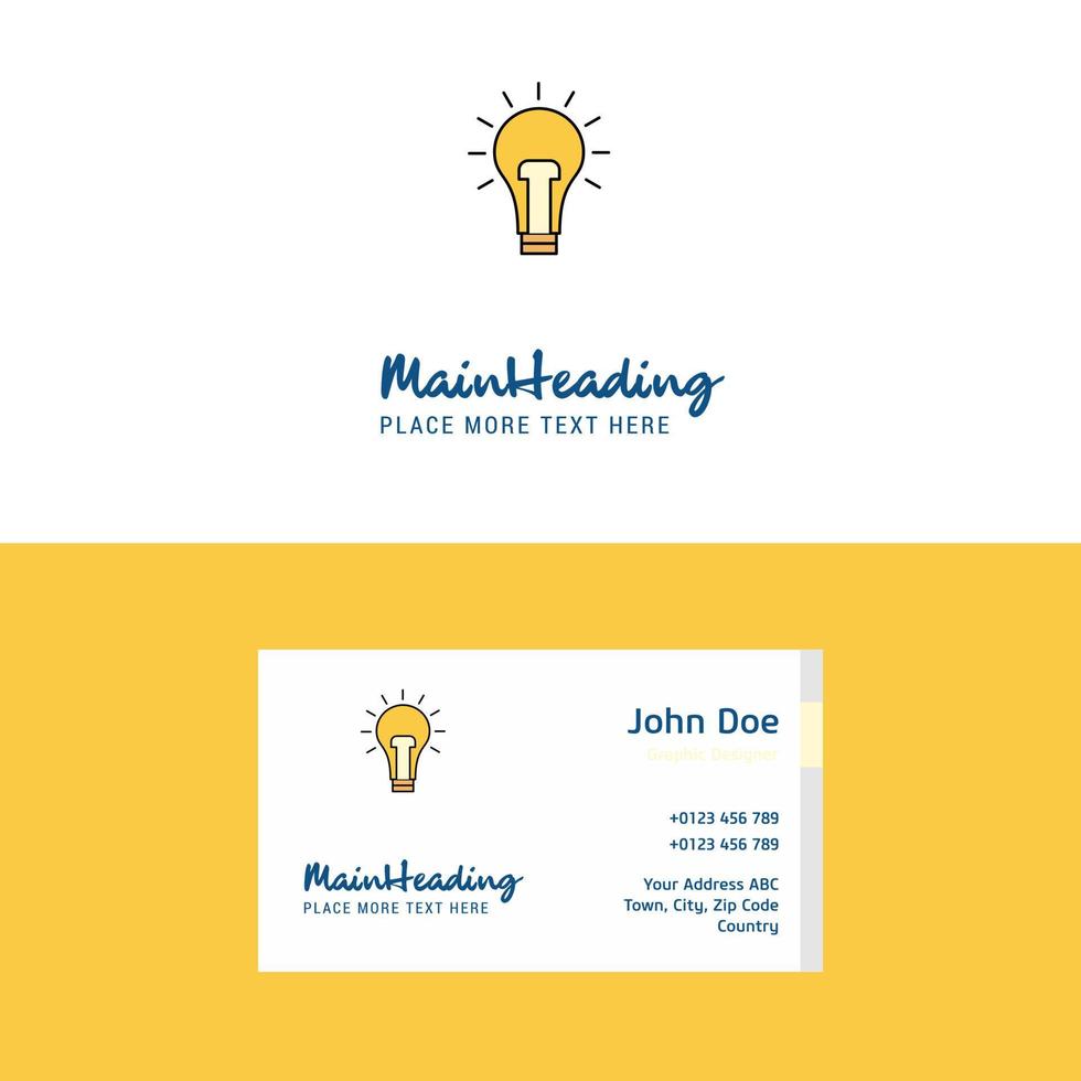 Flat Bulb Logo and Visiting Card Template Busienss Concept Logo Design vector