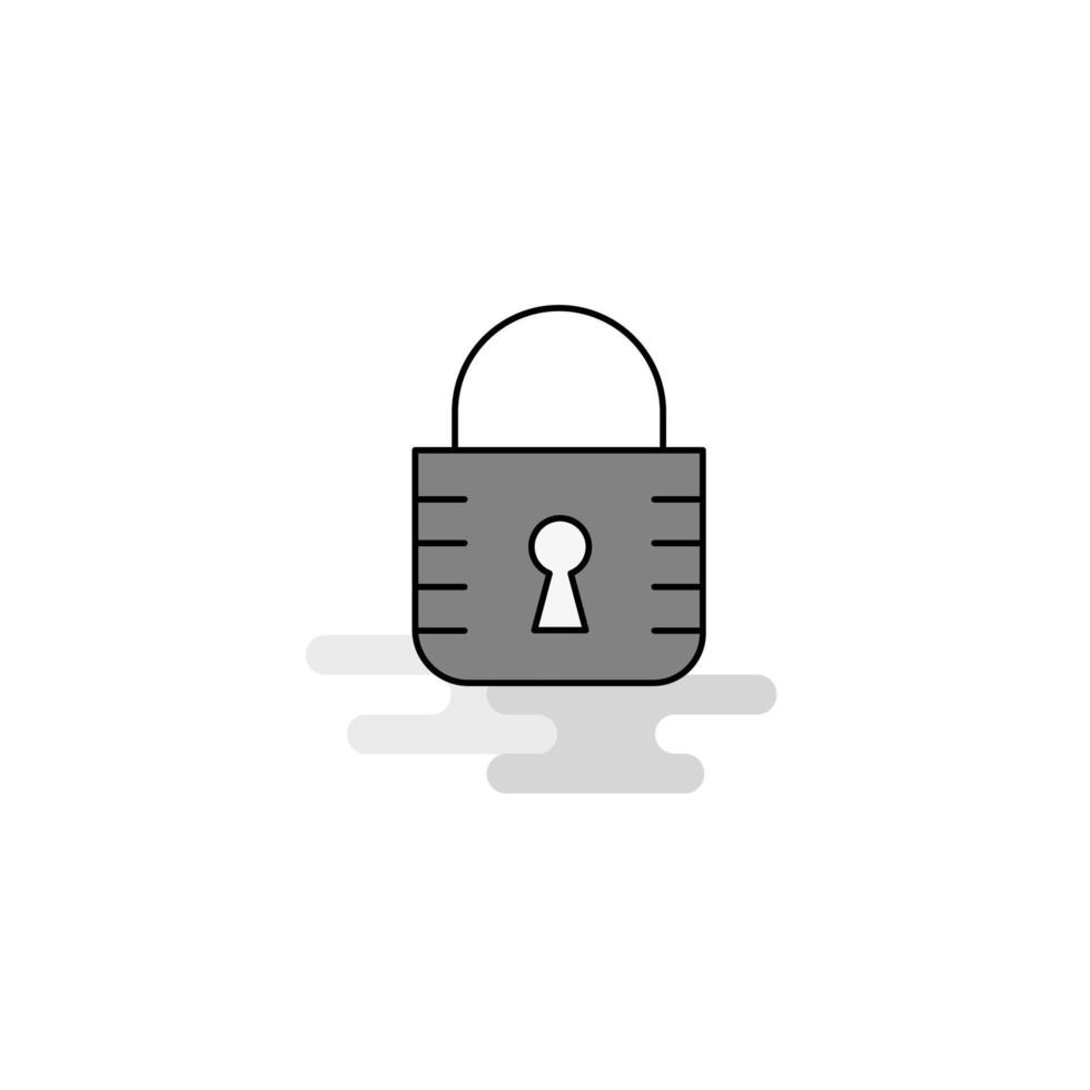 Locked Web Icon Flat Line Filled Gray Icon Vector