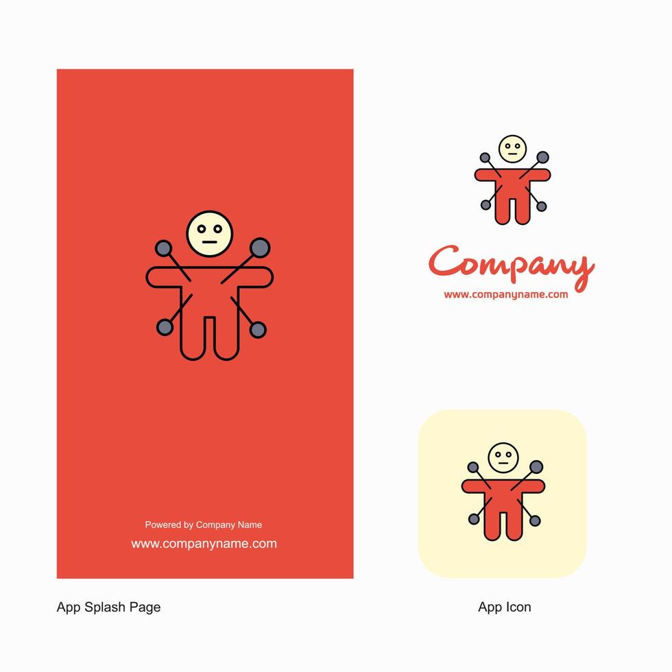 icono de la aplicación del logotipo de la compañía de muñecas mágicas y diseño de la página de bienvenida elementos de diseño de aplicaciones comerciales creativas vector