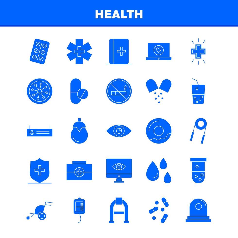 icono de glifo sólido de salud para impresión web y kit de uxui móvil como tableta médica medicina hospital atención médica hospital médico paciente pictograma paquete vector