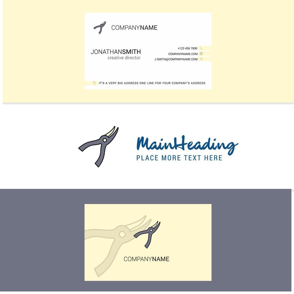 Beautiful Cutter Logo and business card vertical Design Vector