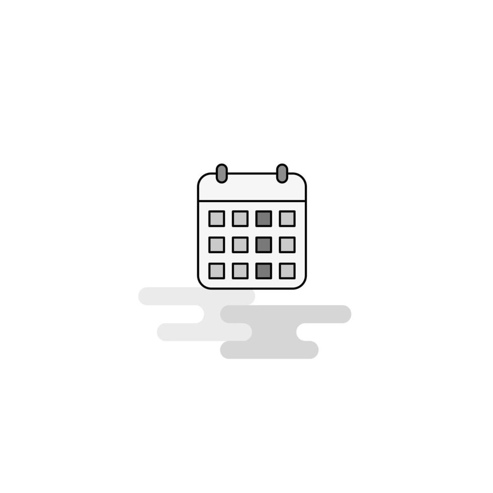 Calendar Web Icon Flat Line Filled Gray Icon Vector