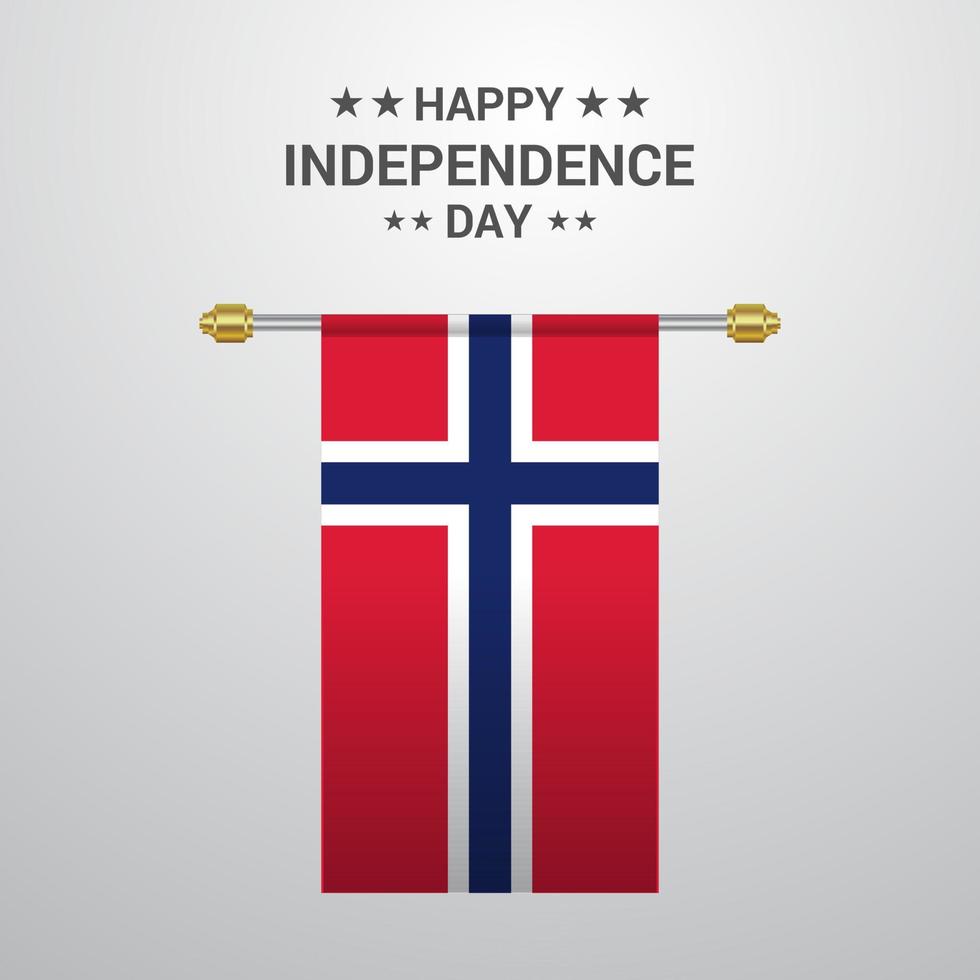fondo de bandera colgante del día de la independencia de noruega vector