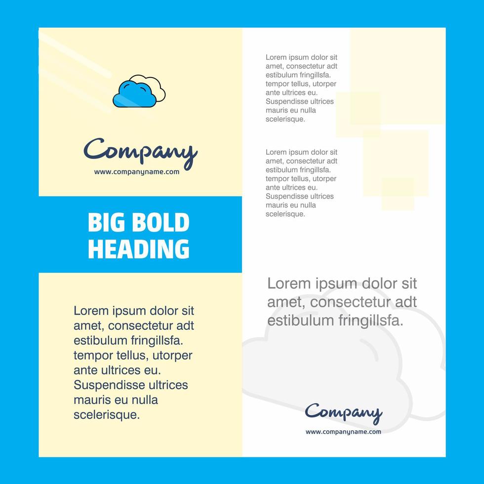 Clouds Company Brochure Title Page Design Company profile annual report presentations leaflet Vector Background