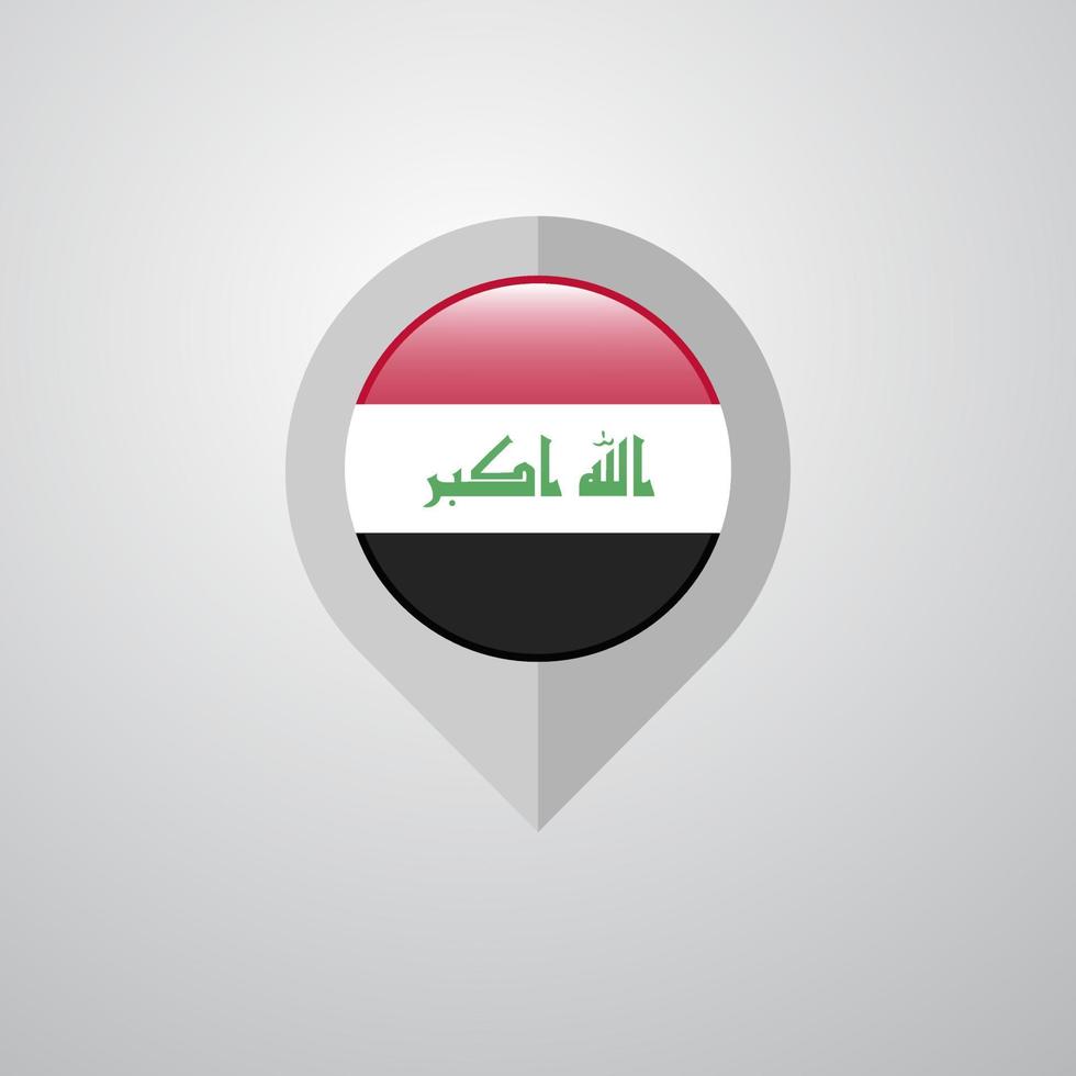 Map Navigation pointer with Iraq flag design vector
