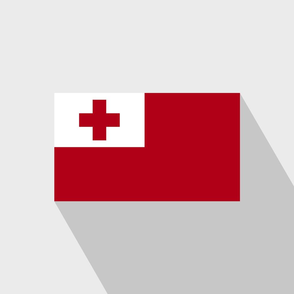 Tonga flag Long Shadow design vector