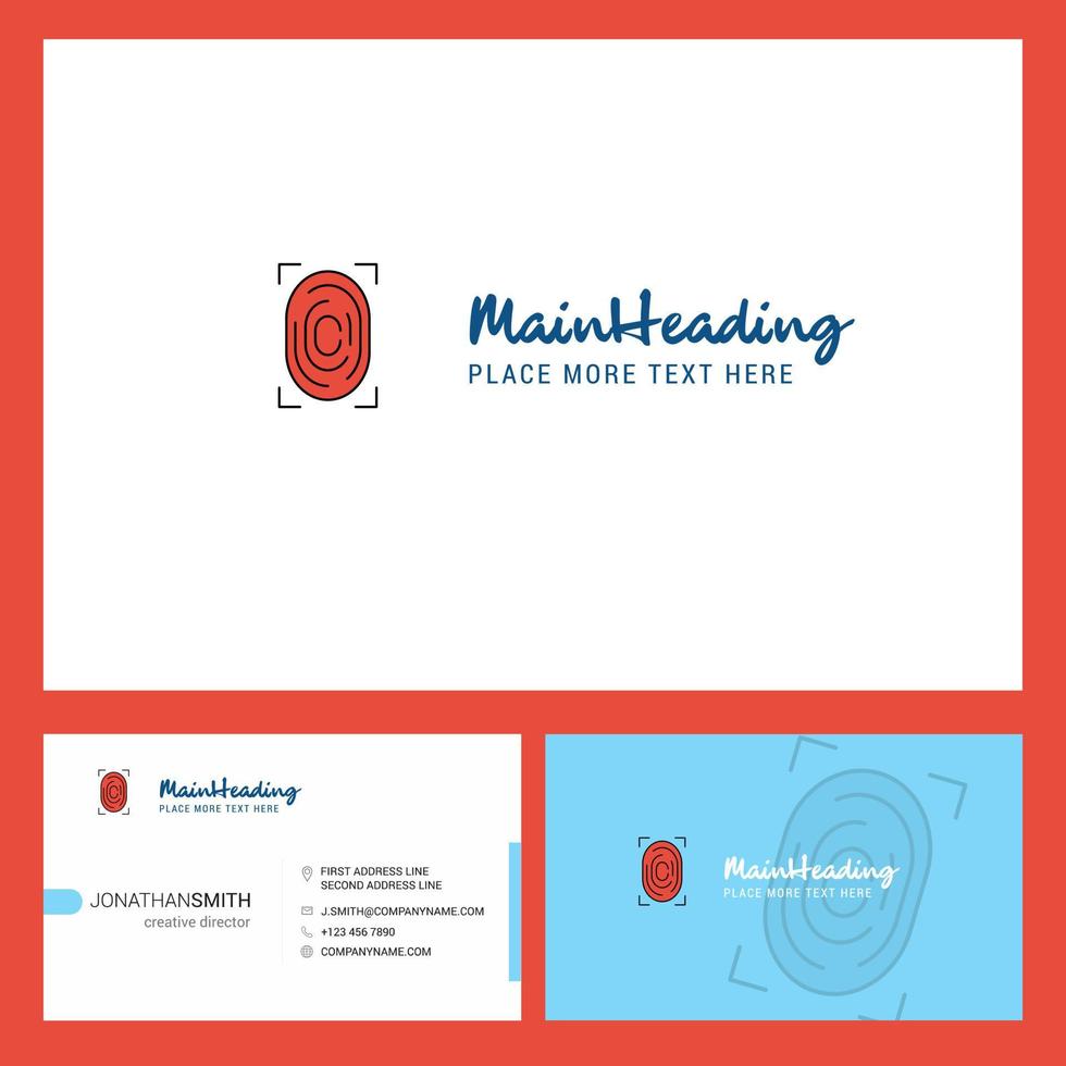 Thumb Impression Logo design with Tagline Front and Back Busienss Card Template Vector Creative Design