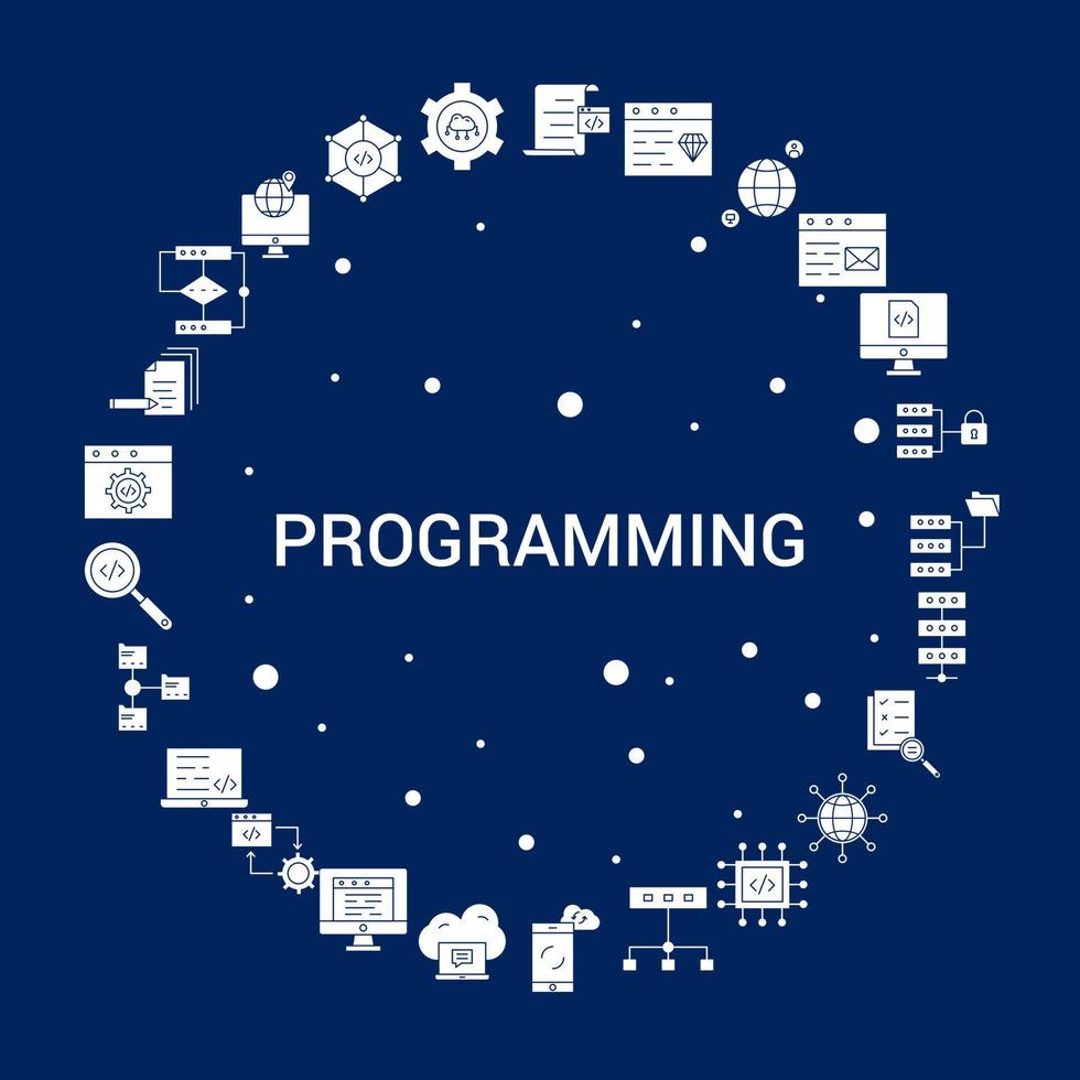 fondo de icono de programación creativa vector