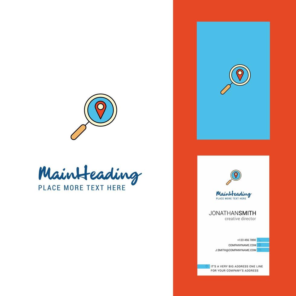 Search location Creative Logo and business card vertical Design Vector