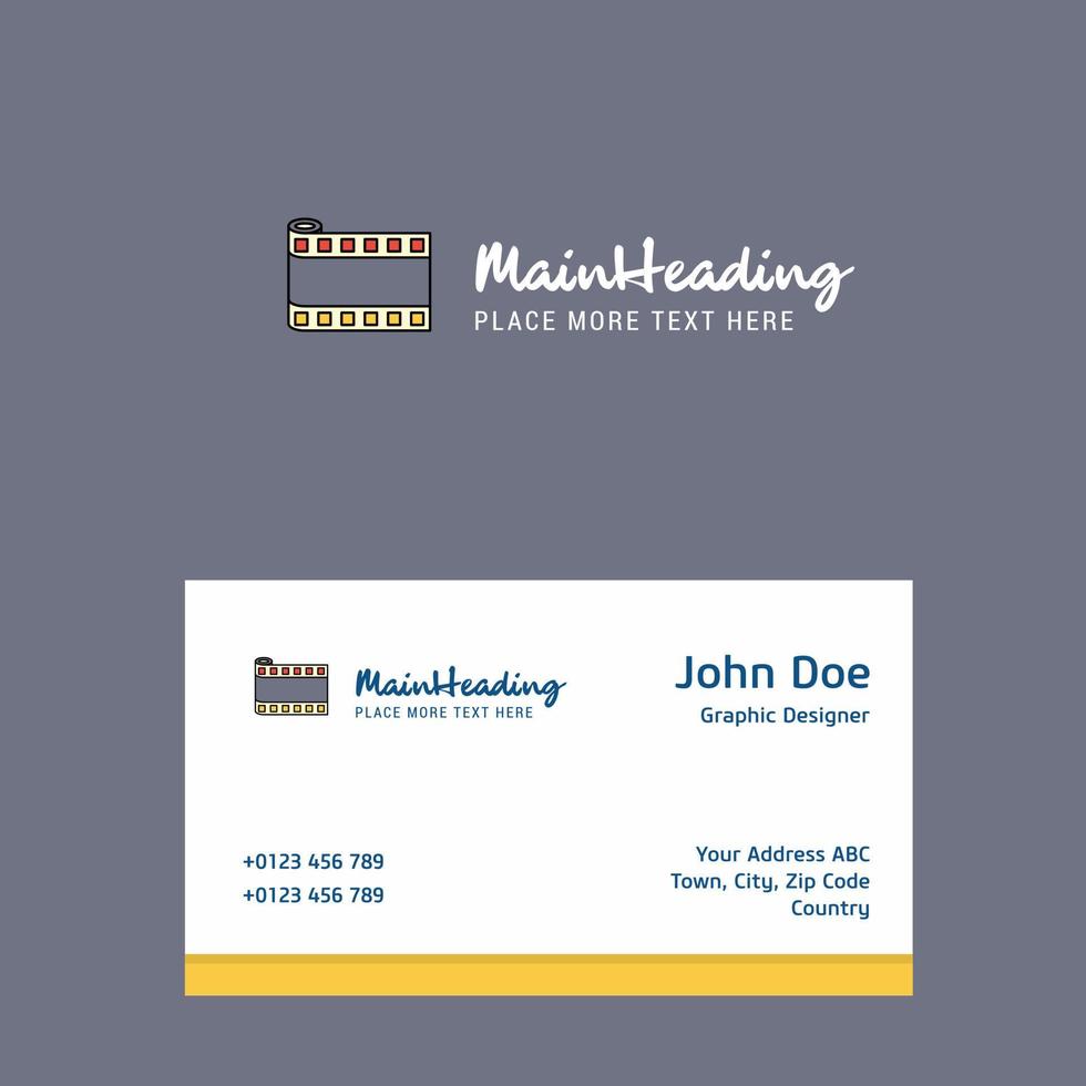 Film roll logo Design with business card template Elegant corporate identity Vector