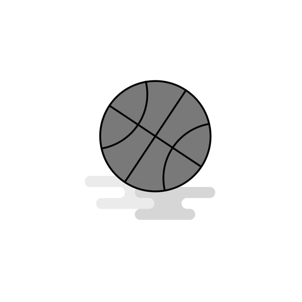 Basket ball Web Icon Flat Line Filled Gray Icon Vector