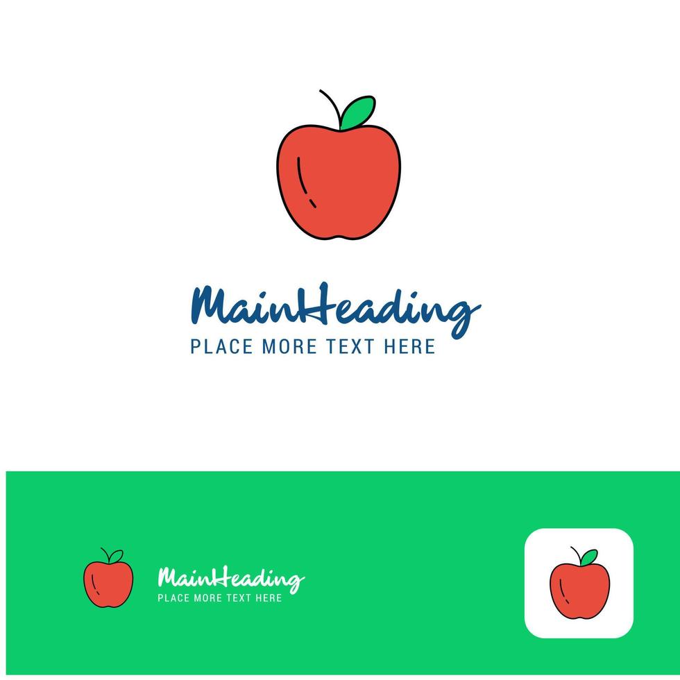 Creative Apple Logo Design Flat color Logo place for Tagline Vector Illustration