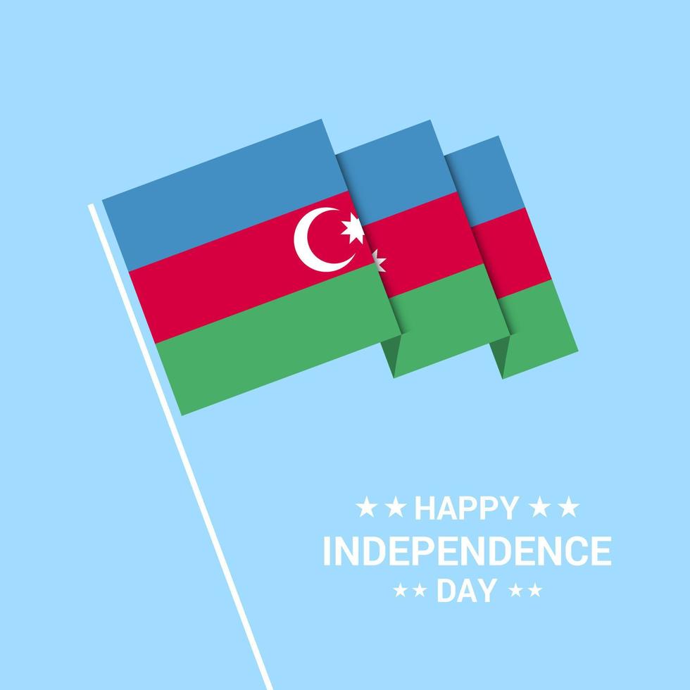 Azerbaijan Independence day typographic design with flag vector