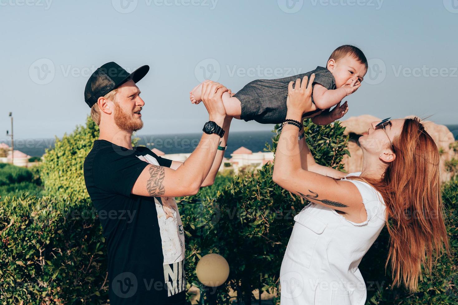 Young family on vacation photo