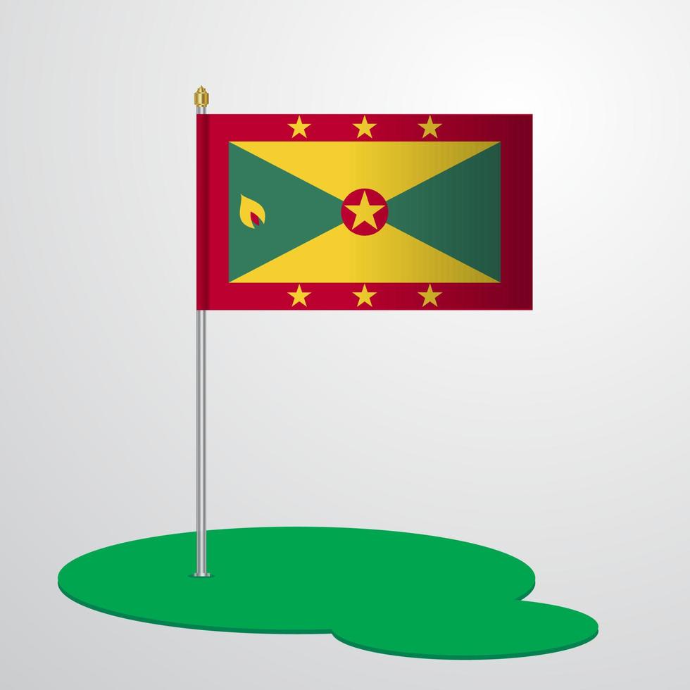 Grenada Flag Pole vector