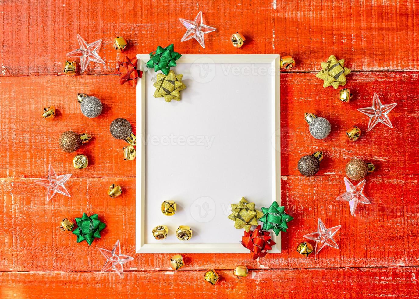 Holidays christmas on wooden background photo