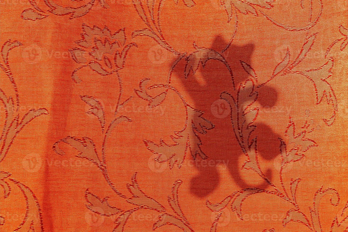 cat silhouette from sunlight on curtain, texture and background photo