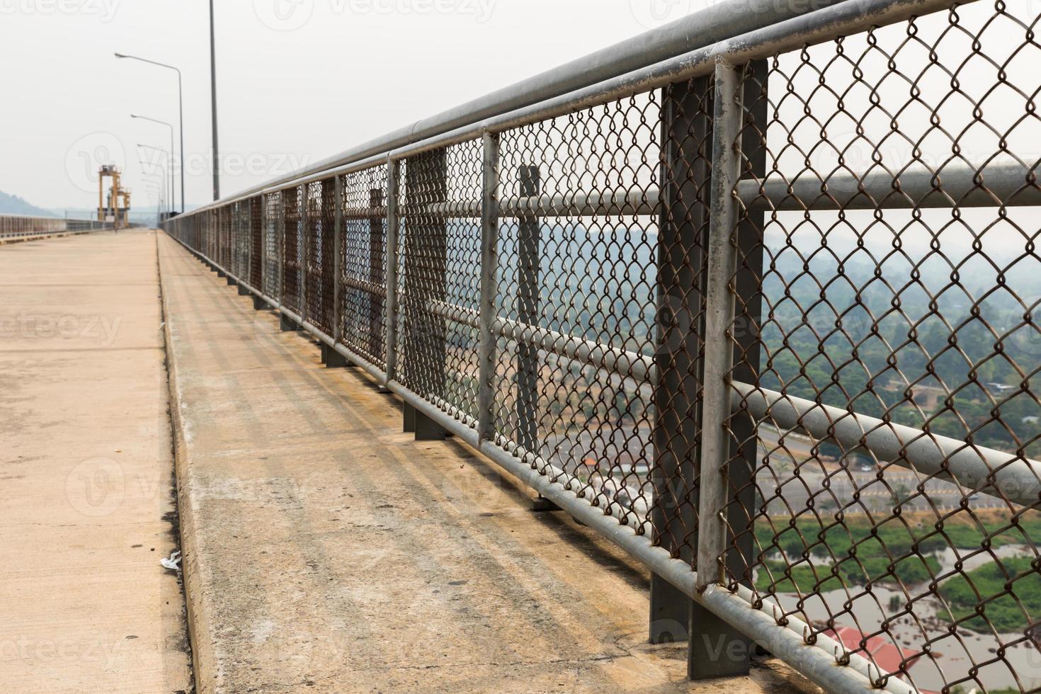 fence with a metal grid in perspective photo