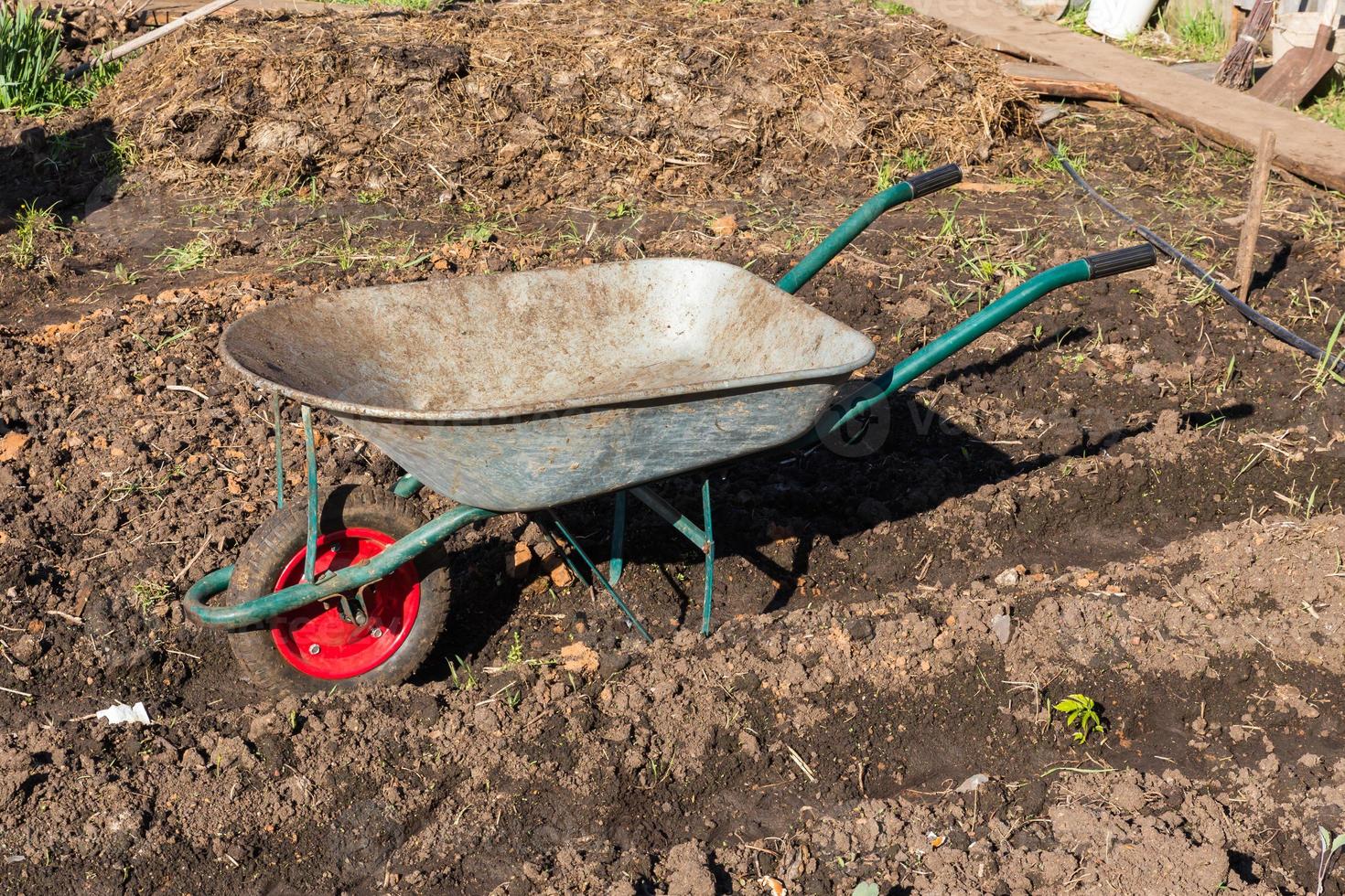 cart for carrying cargo in the garden photo