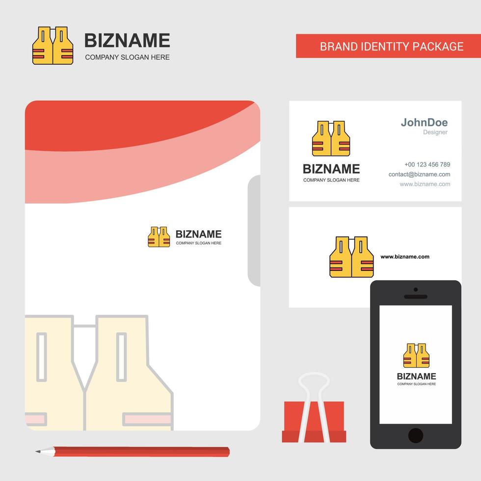 Life jacket Business Logo File Cover Visiting Card and Mobile App Design Vector Illustration