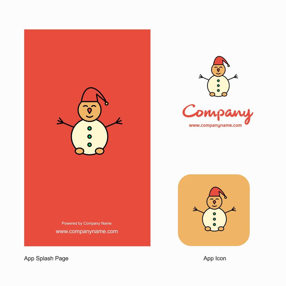 Snowman Company Logo App Icon and Splash Page Design Creative Business App Design Elements vector