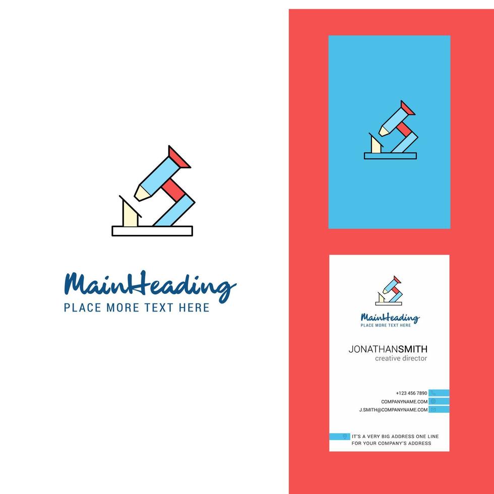 Microscope Creative Logo and business card vertical Design Vector