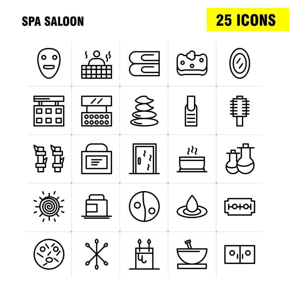 Spa Saloon Line Icon Pack For Designers And Developers Icons Of Food Travel Eat Soup Cream Cream Jar Spa Vector