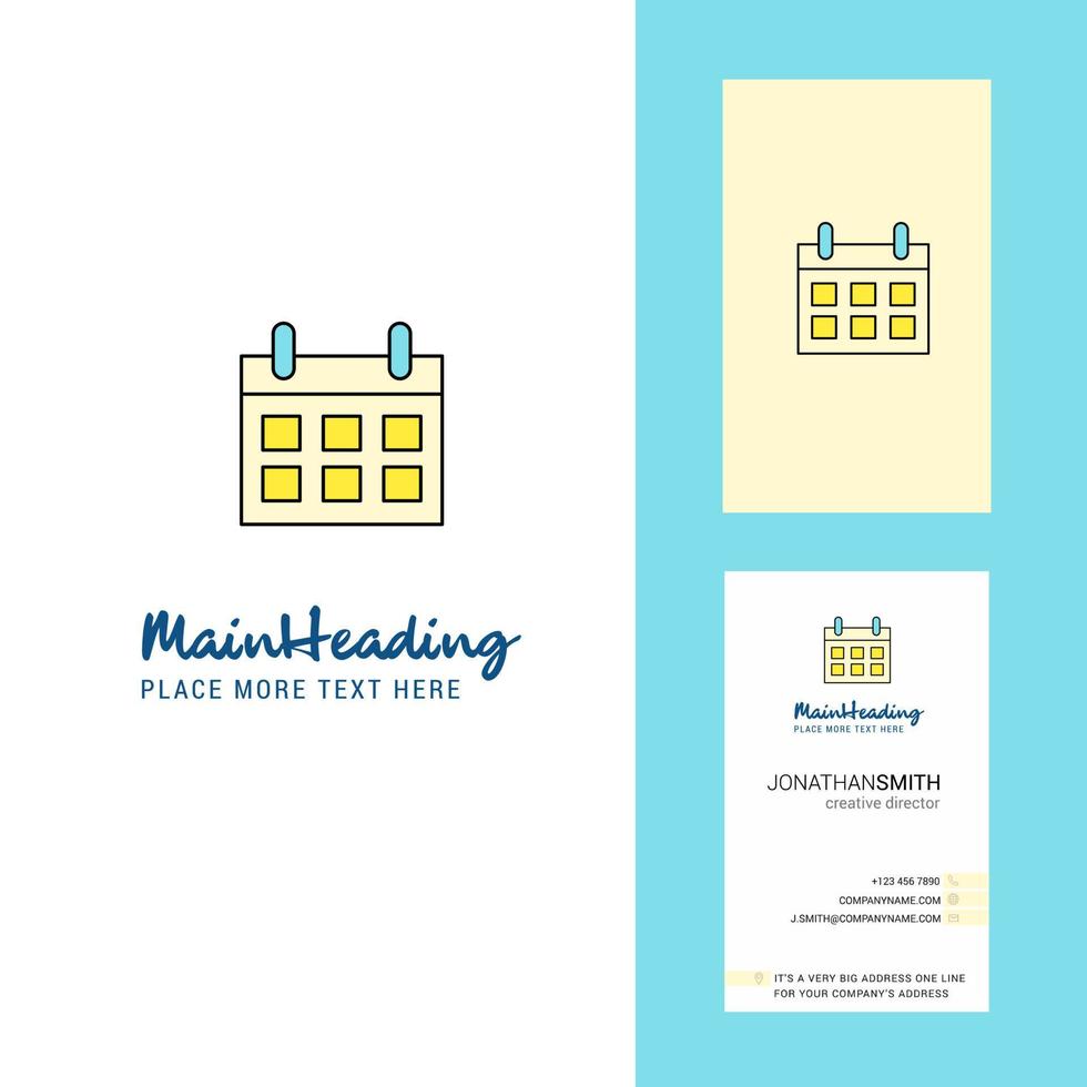 Calendar Creative Logo and business card vertical Design Vector