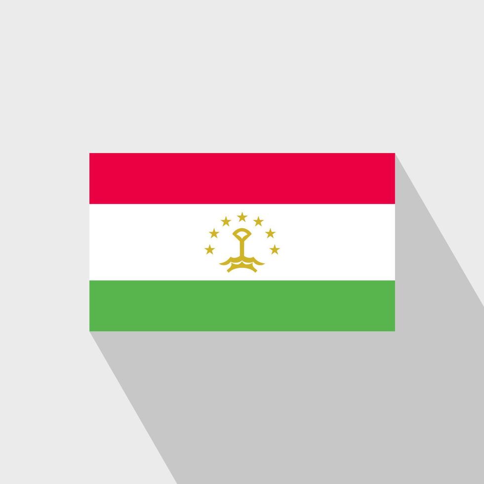 Tajikistan flag Long Shadow design vector
