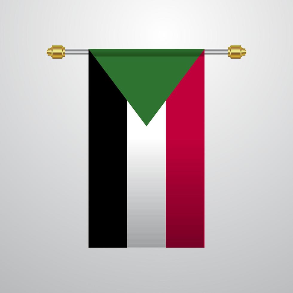 Sudan hanging Flag vector