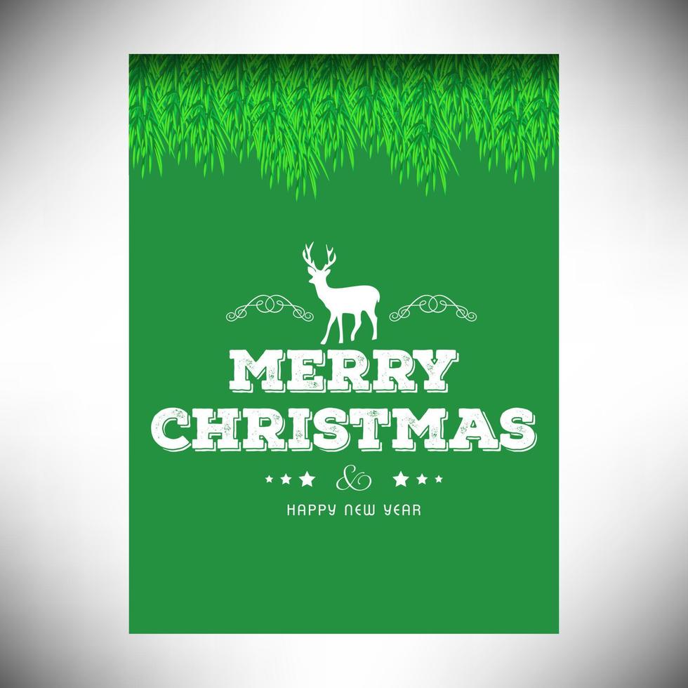 feliz navidad diseño creativo con vector de fondo verde