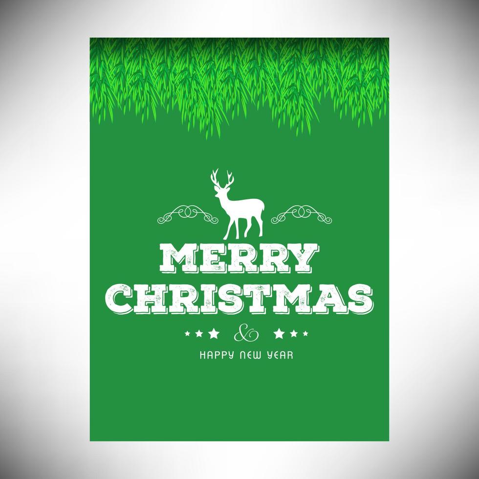 Merry Christmas creative design with green background vector