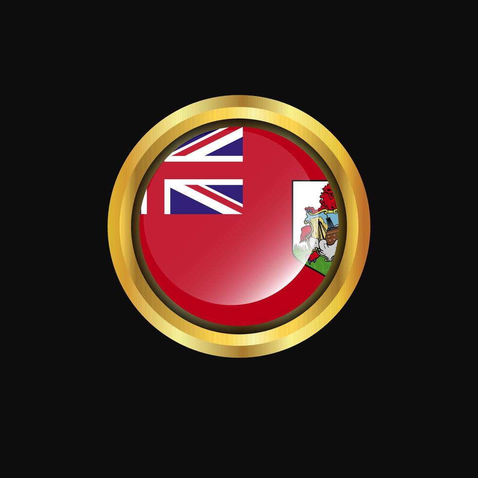 botón dorado de la bandera de Bermudas vector