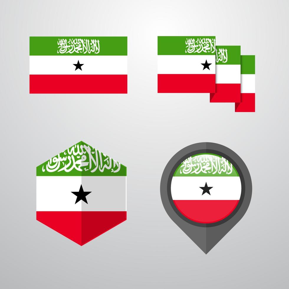 Somaliland flag design set vector