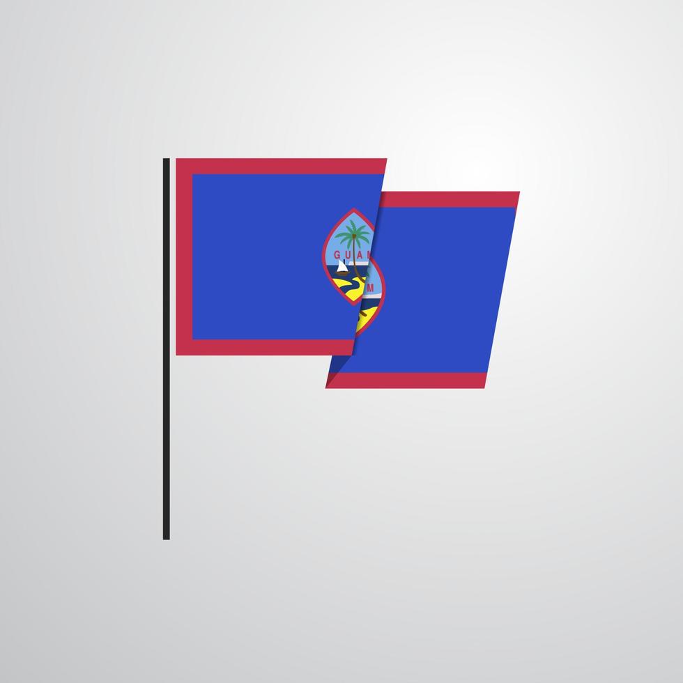 vector de diseño de bandera ondeante de guam