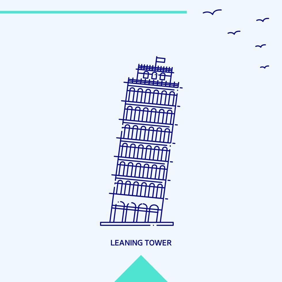 Ilustración de vector de horizonte de torre inclinada