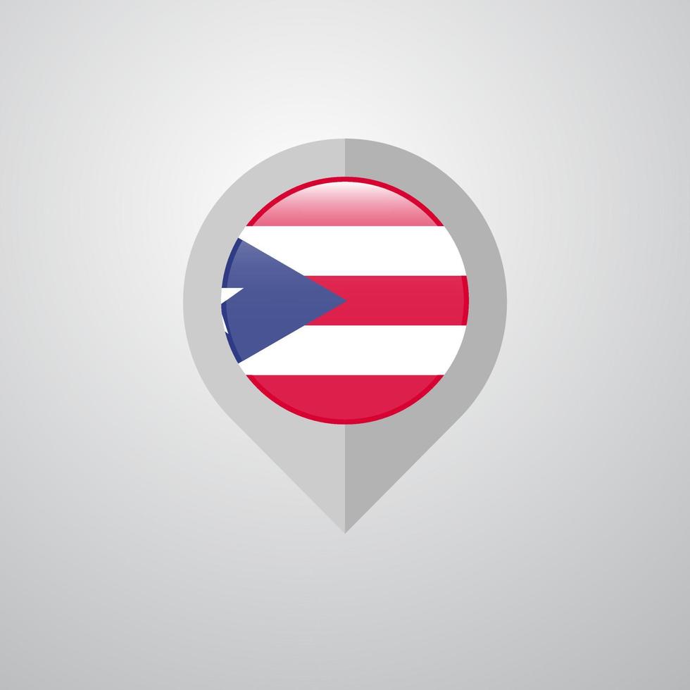 Map Navigation pointer with Puerto Rico flag design vector