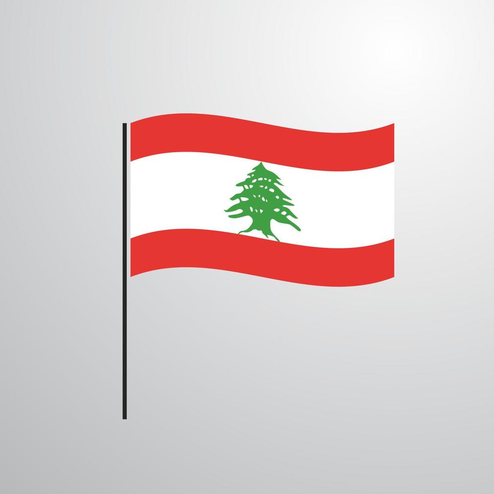 Lebanon waving Flag vector