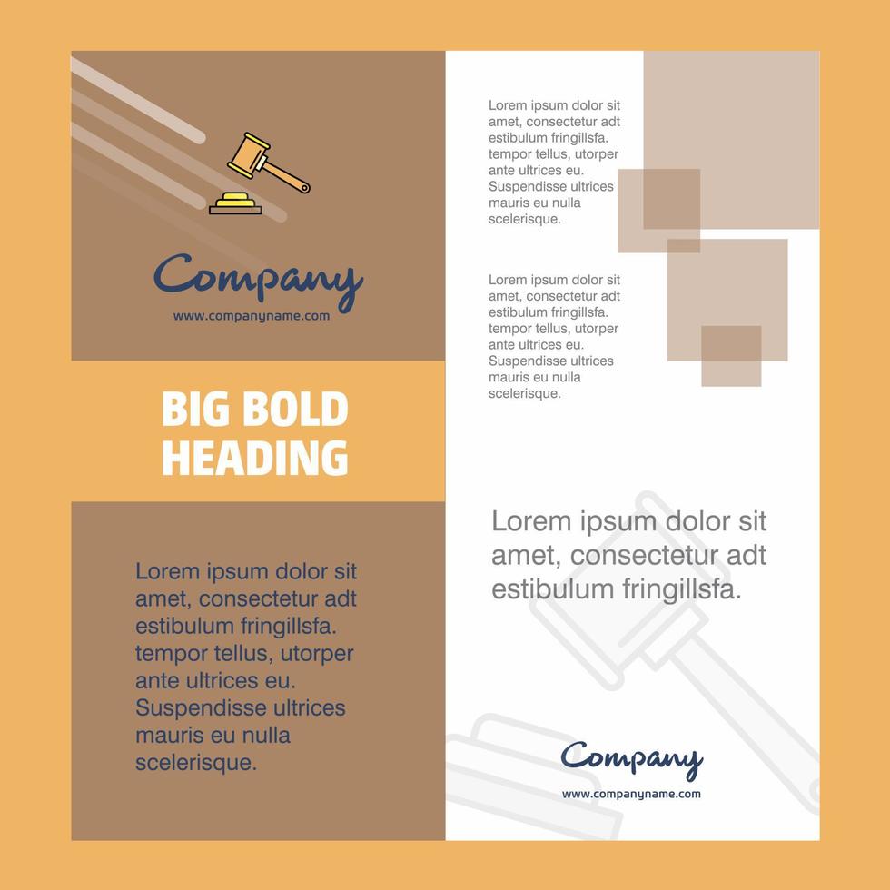 Hammer Company Brochure Title Page Design Company profile annual report presentations leaflet Vector Background