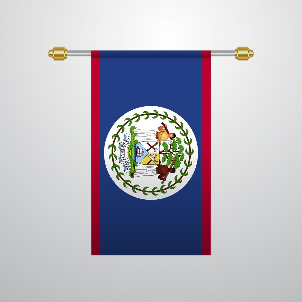 Belize hanging Flag vector