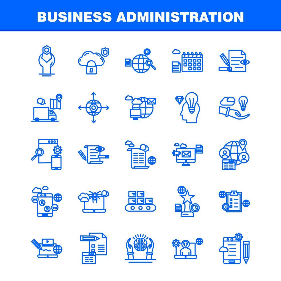 Business Administration Line Icons Set For Infographics Mobile UXUI Kit And Print Design Include Target Focus Arrow Direction Document File Globe Internet Collection Modern Infographic Log vector